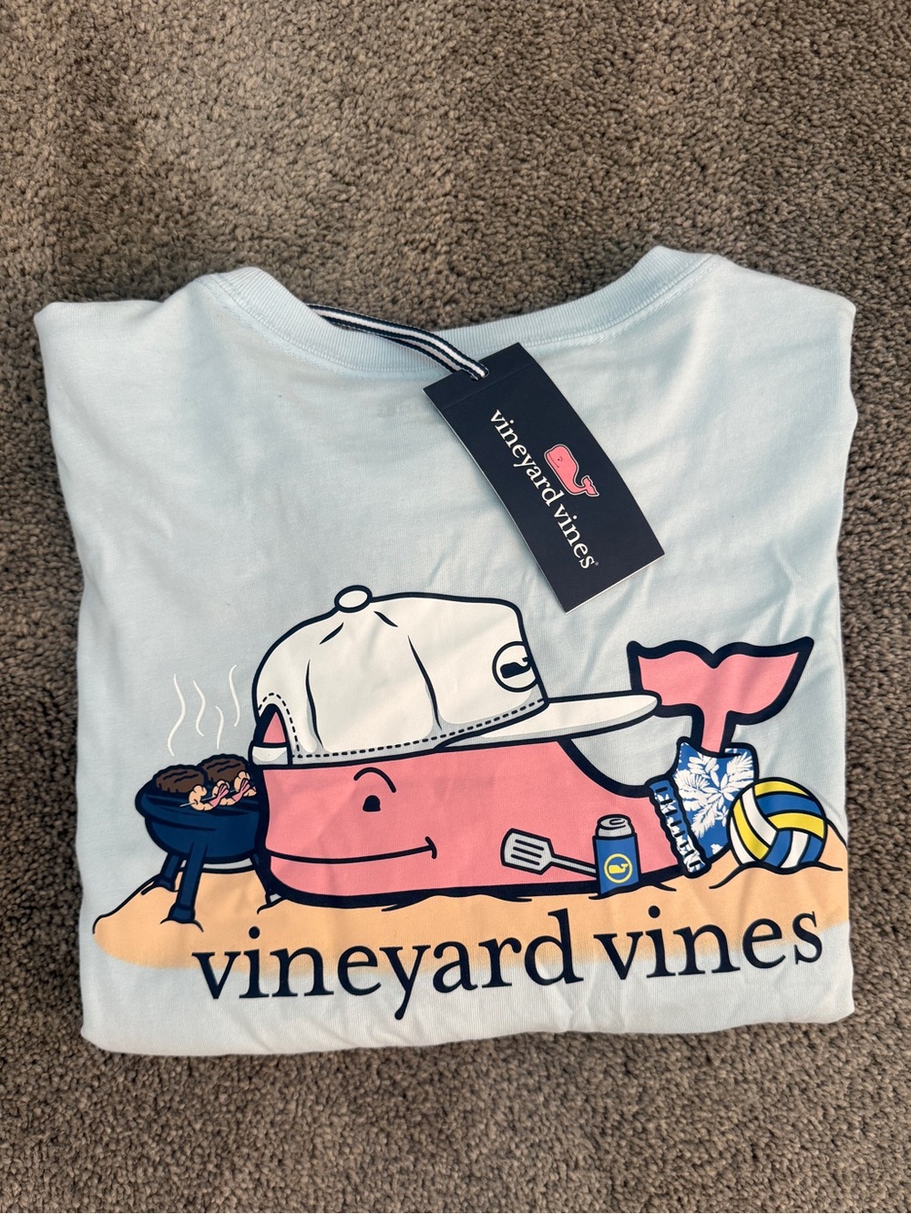 NWT Vineyard Vines Light Blue Whale BBQ Shirt - Size XXL - Picture 2 of 8